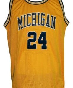 Alternative view of Jimmy King #24 College Retro Basketball Jersey Sewn Gold
