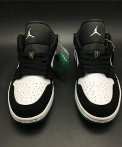 Alternative view of Air Jordan 1 Low White Black Mystic Green