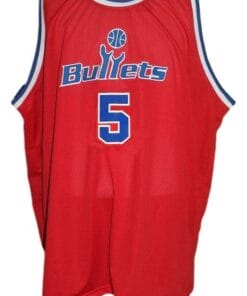 Alternative view of Juwan Howard #5 Washington Basketball Jersey Sewn Red