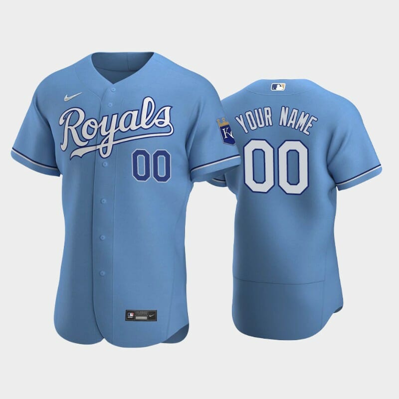 Kansas City Royals Custom Name Number Alternate Baseball Jersey Blue
