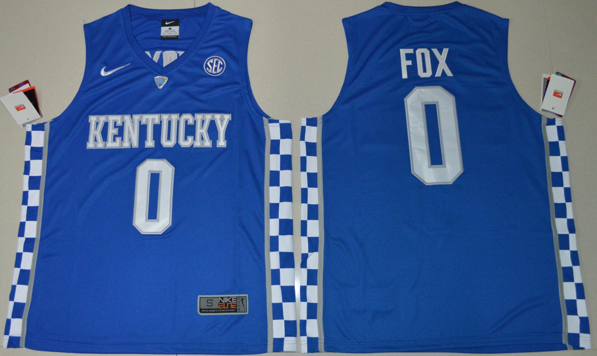 Kentucky Wildcats #0 DeAaron Fox NCAA Basketball Jersey Blue