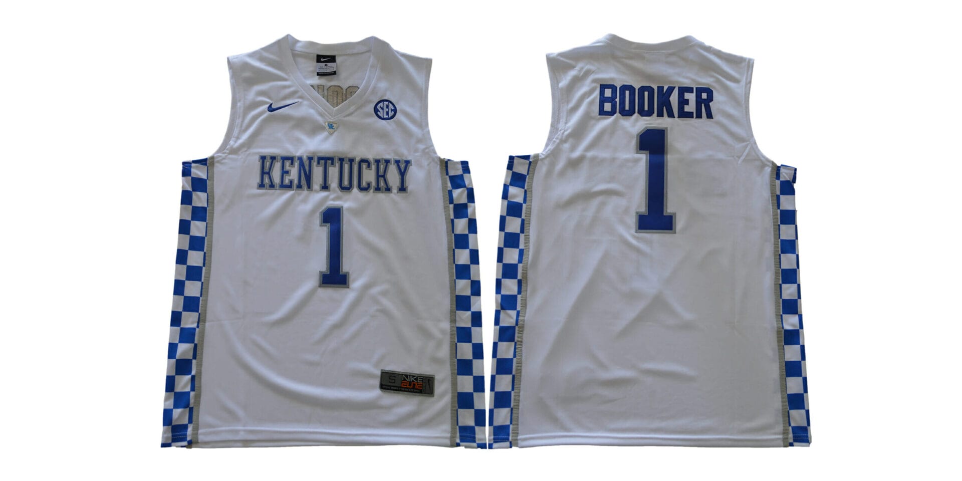 Kentucky Wildcats #1 Booker NCAA Basketball Jersey White