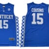 Kentucky Wildcats #15 Cousins NCAA Basketball Jersey Blue
