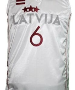 Alternative view of Kristaps Porzingis Team Latvia Basketball Jersey White
