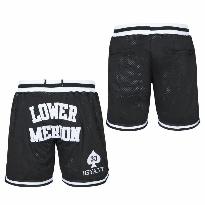 Kobe Bryant #33 Lower Merion Front Logo Black Basketball Shorts