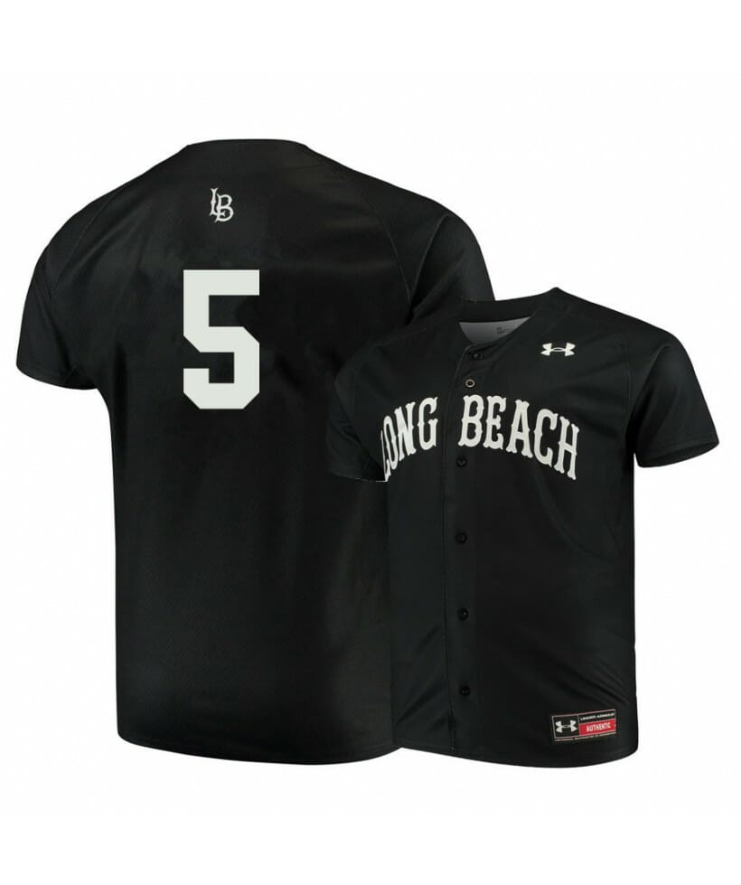 Long Beach State Dirtbags 5 Chase Luttrell Black Baseball Jersey