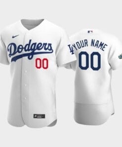 Los Angeles Dodgers Custom Name Number Home White Patch Jersey