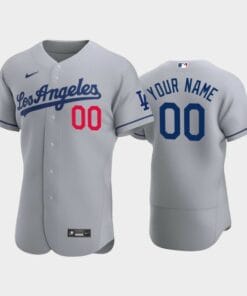 Los Angeles Dodgers Custom Name Number Road Gray Baseball Jersey