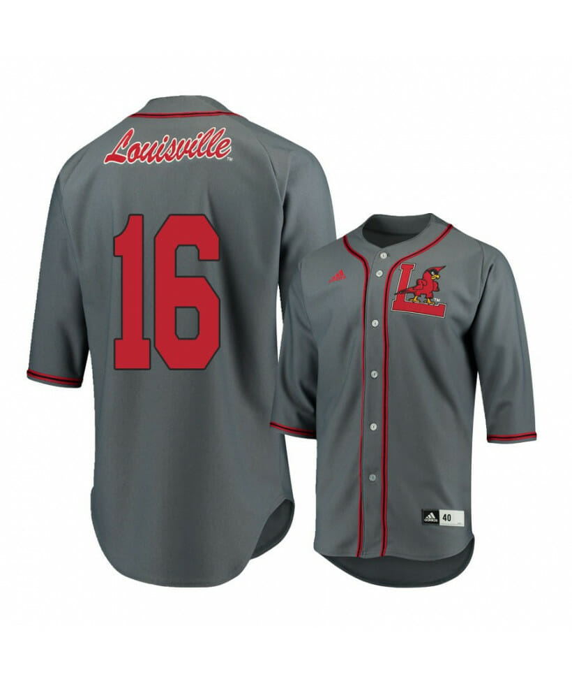 Louisville Cardinals 16 Justin Lavey Gray Baseball Jersey