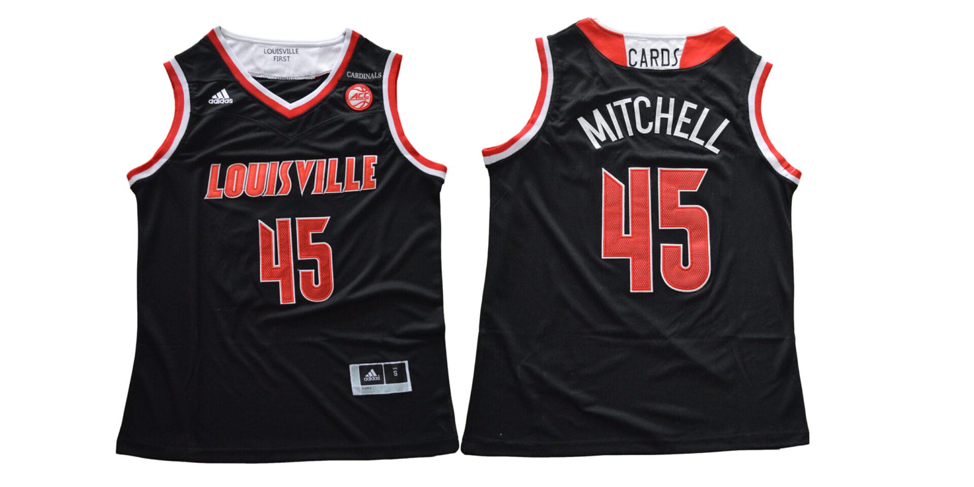 Louisville Cardinals #45 Mitchell NCAA Basketball Jersey Black