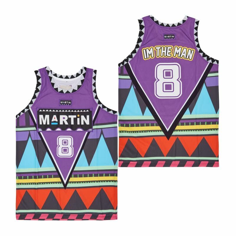 Martin #8 Im The Man Movie Basketball Jersey Purple