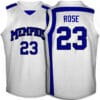 Memphis Tigers #23 Derrick Rose NCAA Basketball Jersey White