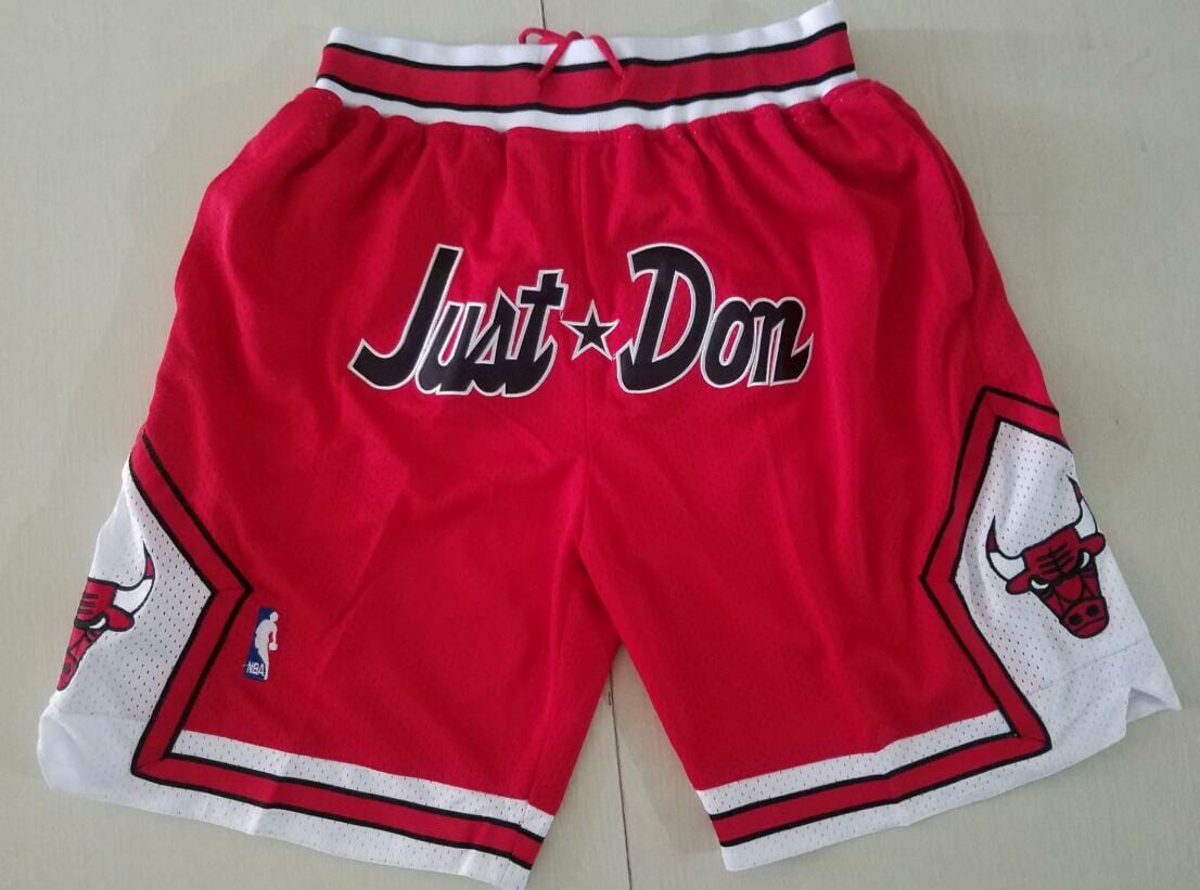 Men Chicago Bulls 1997-1998 Shorts Red All Stitched