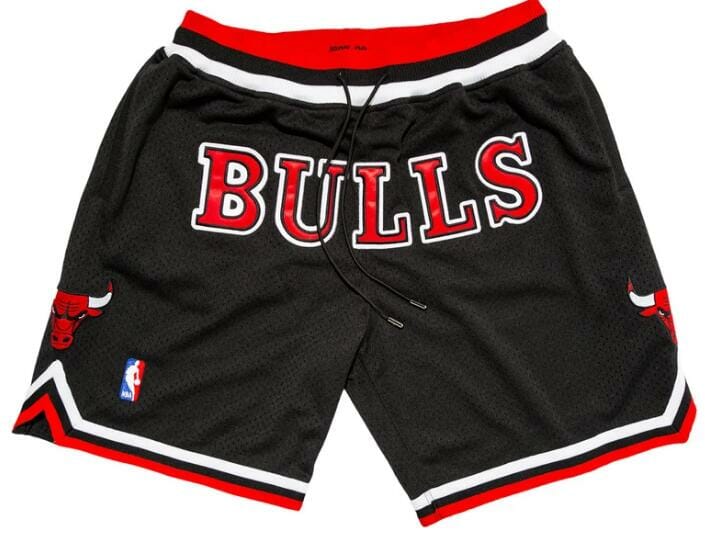 Men Chicago Bulls Black Shorts All Stitched