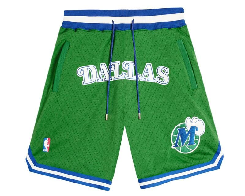Men Dallas Mavericks Green Shorts All Stitched