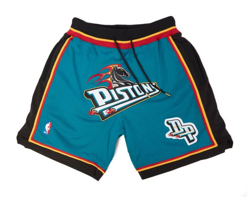 Men Detroit Pistons Shorts Teal Shorts All Stitched