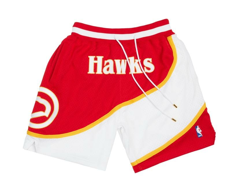 Men Hawks White Red Shorts All Stitched