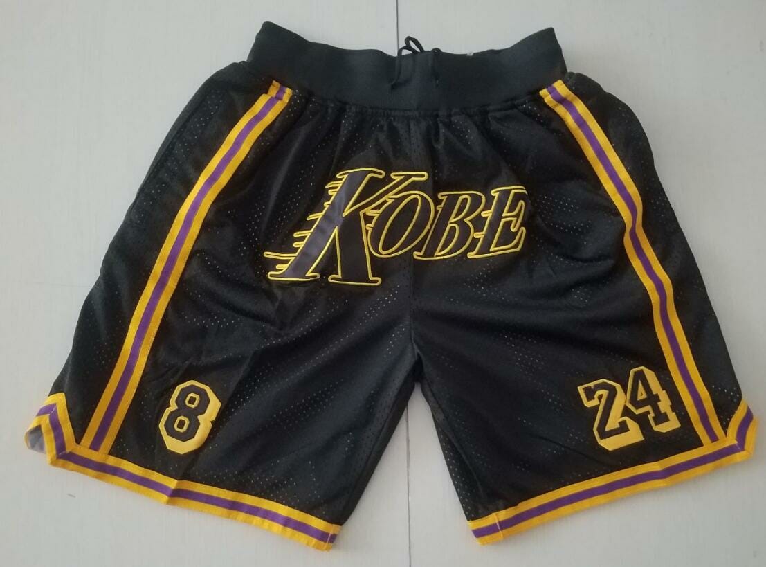 Men Lakers Kobe Black Mamba Shorts All Stitched