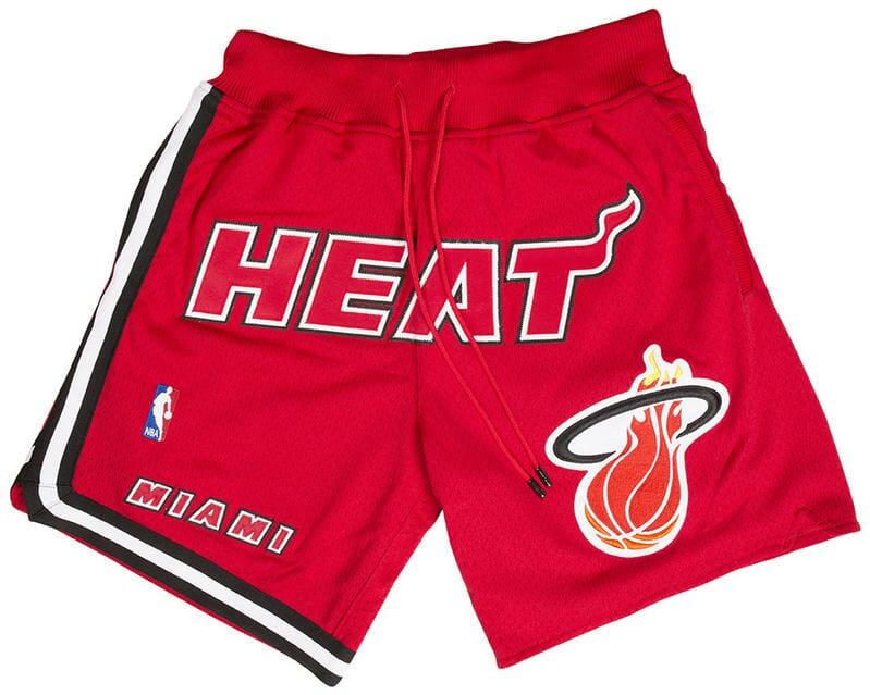 Men Miami Heat Shorts Red All Stitched