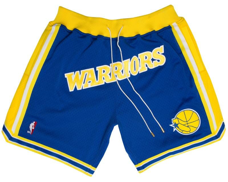 Men Warriors Shorts Blue All Stitched