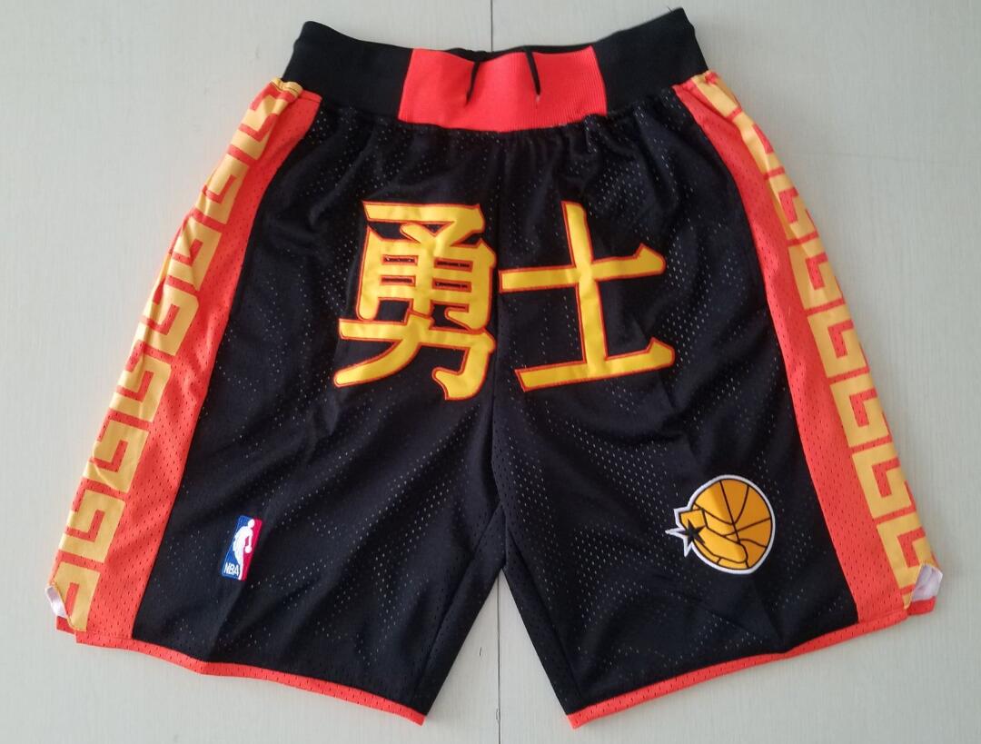 Men Warriors Shorts Chinese New Year Shorts All Stitched