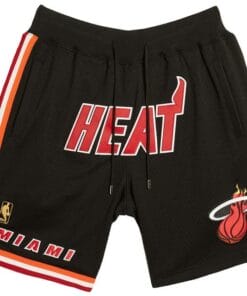 Miami Heat Black JUST DON Shorts Mitchell & Ness