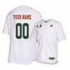Miami Hurricanes White Custom Name and Number College Baseball Jersey