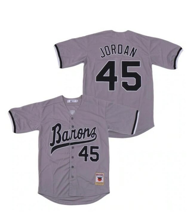 Michael Jordan Mirmingham Barons Baseball Jersey Grey