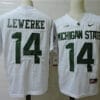 Michigan State Spartans #14 Brian Lewerke Football Jersey White