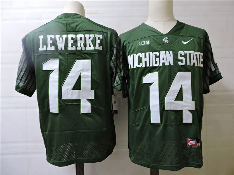 Michigan State Spartans #14 Brian Lewerke Football Jersey