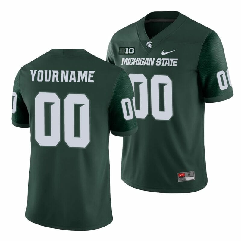 Michigan State Custom Jersey Name and Number Football Green