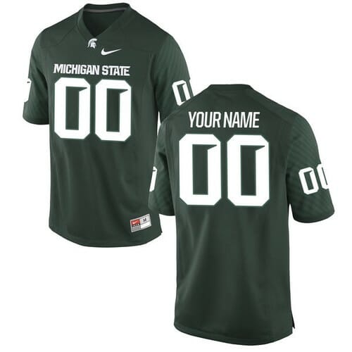 Custom Michigan State Football Jersey Name and Number NCAA Jersey Green