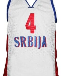 Alternative view of Milos Teodosic Team Serbia Basketball Jersey White