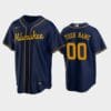Milwaukee Brewers Custom Name Number Coolbase Baseball Jersey Navy