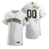 Milwaukee Brewers Custom Name Number Flexbase Baseball Jersey White
