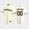 Milwaukee Brewers Custom Name Number Home Baseball Jersey Cream