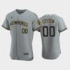 Milwaukee Brewers Custom Name Number Road Team Baseball Jersey Gray