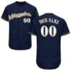 Milwaukee Brewers Customizable Pro Style Baseball Jersey Navy