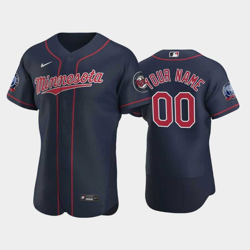 Minnesota Twins Custom Name Number 60th Season Alternate Jersey Navy