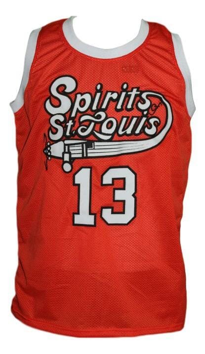 Moses Malone #13 Spirits Of St Louis Aba Basketball Jersey Orange - Image 2