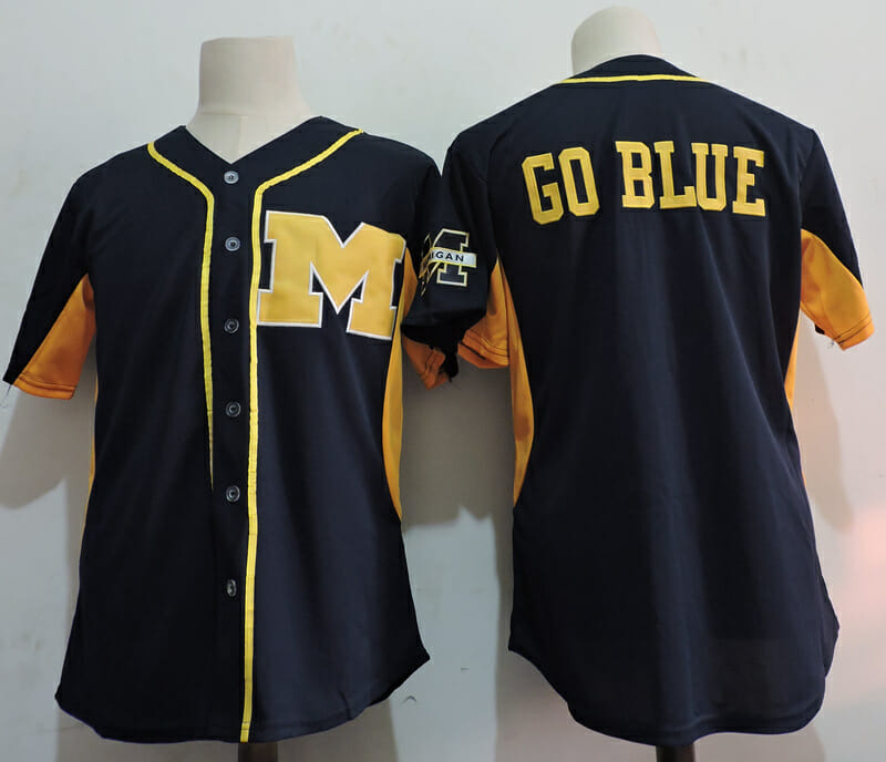 NCAA Michigan Wolverines Go Blue Movie Baseball Jersey Navy
