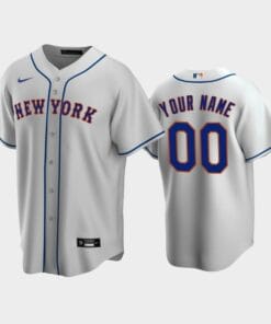 New York Mets Custom Name Number Road Coolbase Baseball Jersey Gray