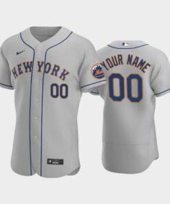 New York Mets Custom Name Number Road Flexbase Baseball Jersey Gray