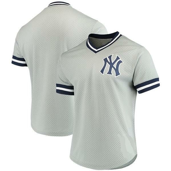 New York Yankees Customizable Pro Style Baseball Jersey Gray NY Front
