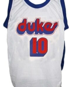 Alternative view of Norm Nixon #10 Dukes Basketball Jersey New Sewn White