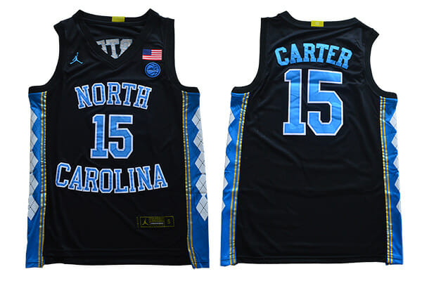 North Carolina Tar Heels #15 Carter NCAA Basketball Jersey Black
