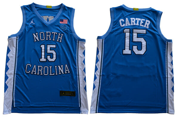 North Carolina Tar Heels #15 Carter NCAA Basketball Jersey Blue