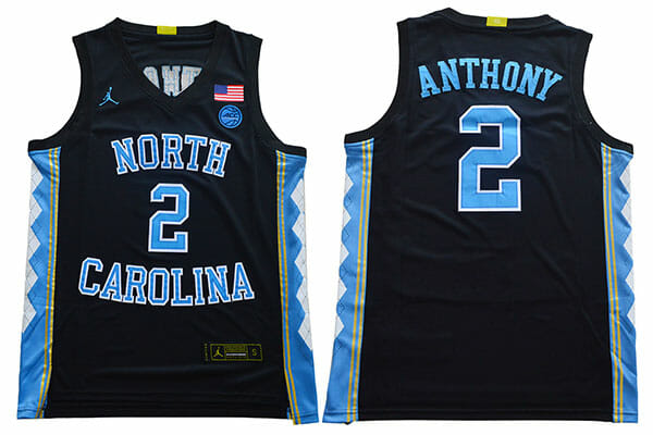 North Carolina Tar Heels #2 Anthony NCAA Basketball Jersey Black