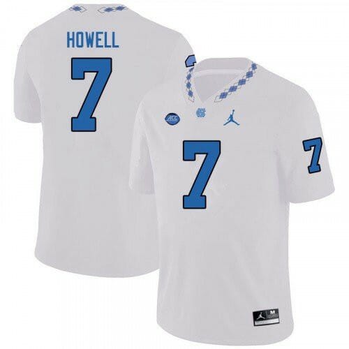 North Carolina Tar Heels #7 Sam Howell College Football Jersey White