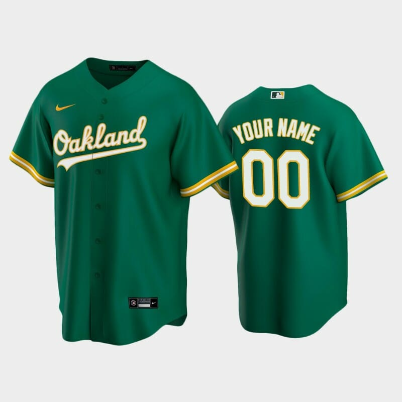 Oakland Athletics Custom Name Number Alternate Replica Jersey Green
